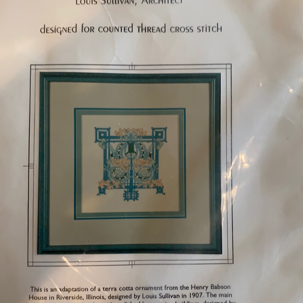 NWT Louis Sullivan counted cross stitch
